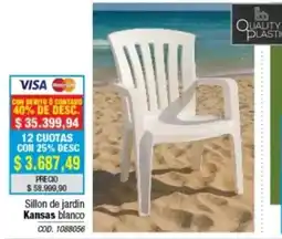 Rio Shop Deco Uality plastic sillon de jardin kansas blanco oferta