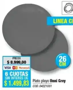 Rio Shop Deco Unni Grey plato playo oferta