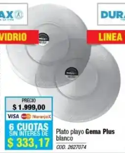 Rio Shop Deco Duralex plato playo Gema Plus blanco oferta