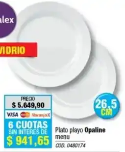 Rio Shop Deco Alex plato playo opaline menu oferta