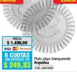 Rio Shop Deco Orquidea plato playo transparente oferta