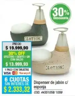 Rio Shop Deco Lotion dispenser de jabón c/ esponja oferta