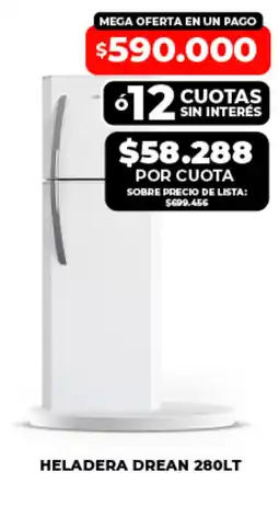 Supermayorista Vital Dream heladera 280lt oferta