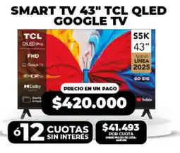 Supermayorista Vital Tcl smart tv 43" qled google tv oferta
