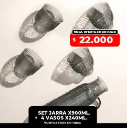 Supermayorista Vital Set jarra x900ml. + 4 vasos x240ml. oferta