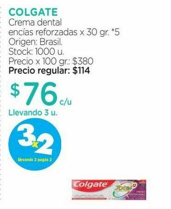 Farmacity Colgate crema dental encías reforzadas x 30 gr oferta