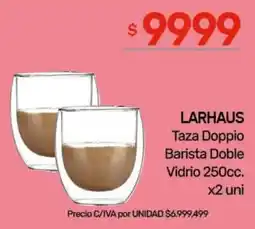 Nini Mayorista Larhaus taza doppio barista doble vidrio oferta
