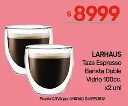 Nini Mayorista Larhaus taza espresso barista doble oferta