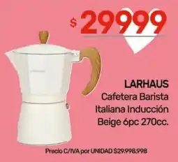 Nini Mayorista Larhaus cafetera barista italiana induccion beige oferta