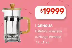 Nini Mayorista Larhaus cafetera francesa c/mango bamboo oferta