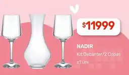 Nini Mayorista Nadir kit decanter/2 copas oferta