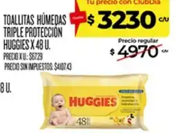 Supermercados DIA Huggies toallitas húmedas triple protección oferta