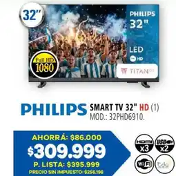 Casa del Audio Philips smart tv 32" hd oferta
