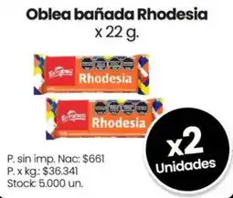 Changomas Terrabusi oblea bañada rhodesia oferta
