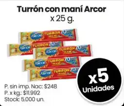 Changomas Arcor turron con mani oferta