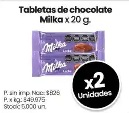 Changomas Milka tabletas de chocolate oferta