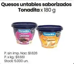 Changomas Tonadita quesos untables saborizados oferta