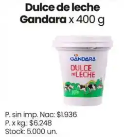 Changomas Gandara dulce de leche oferta
