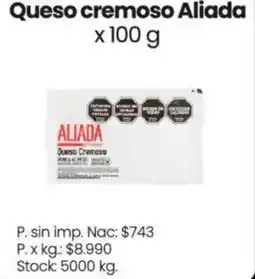 Changomas Aliada queso cremoso oferta