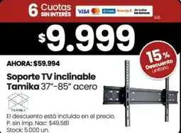 Changomas Tamika soporte tv inclinable oferta