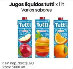 Changomas Tutti jugos líquidos oferta