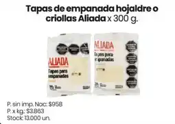 Changomas Aliada tapas de empanada hojalde o criollas oferta