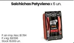 Changomas Paty salchichas patyviena oferta