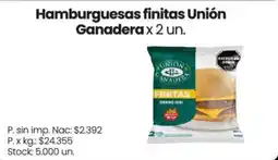 Changomas Unión Ganadera hamburguesas finitas oferta