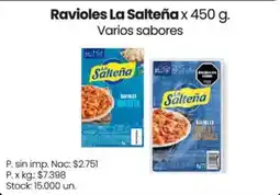 Changomas La salteña ravioles oferta