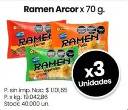 Changomas Arcor ramen oferta