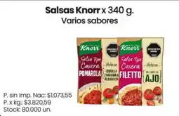 Changomas Knorr salsas varios sabores oferta