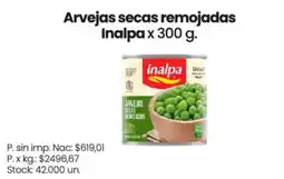 Changomas Inalpa arvejas secas remojadas oferta