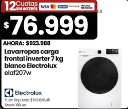 Changomas Electrolux lavarropas carga frontal inverter blanco oferta
