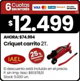 Changomas Iael criquet carrito 2t oferta