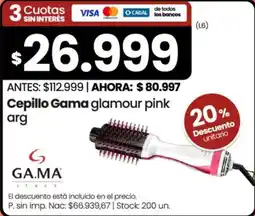 Changomas Gama cepillo gama glamour pink arg oferta
