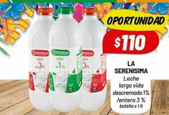 Almacor La Serenisima Leche Larga Vida Descremada 1% Entera 3% oferta