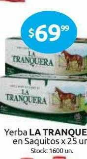 Cordiez Yerba La Tranquera En Saquitos oferta
