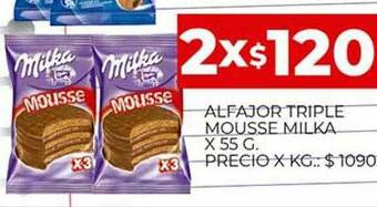 Supermercados DIA Alfajor Triple Mousse Milka oferta