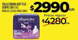 Supermercados DIA Siempre Libre toalla femenina adapt plus oferta