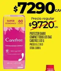 Supermercados DIA Carefree protector diario compact todos los dias oferta