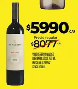 Supermercados DIA Los haroldos vino reserva malbec oferta