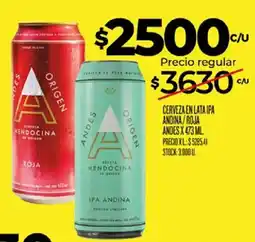 Supermercados DIA Andes origen cerveza en lata ipa andina/roja oferta