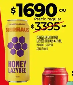 Supermercados DIA Bierhaus cerveza en lata honey lazybee oferta