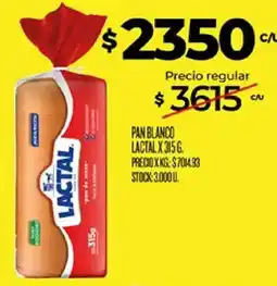 Supermercados DIA Lactal pan blanco oferta