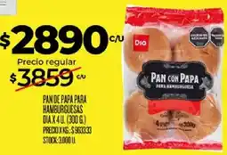 Supermercados DIA Dio pan con papa para hamburguesa oferta