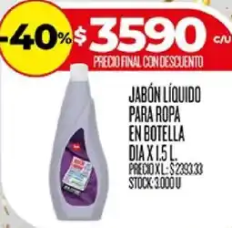 Supermercados DIA Jabón líquido para ropa en botella oferta