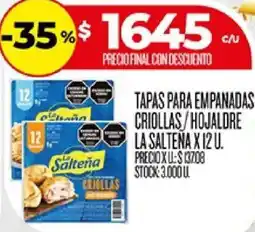 Supermercados DIA La saltena tapas para empanadas criollas/hojaldre oferta