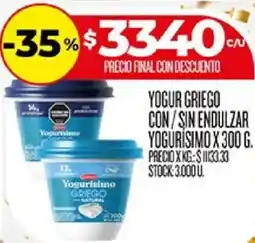 Supermercados DIA Yogurísimo yogur griego con/sin endulzar oferta