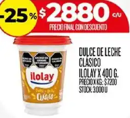 Supermercados DIA Ilolay dulce de leche clásico oferta