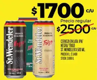 St. Wendeler cerveza en lata ipa/negra/trigo